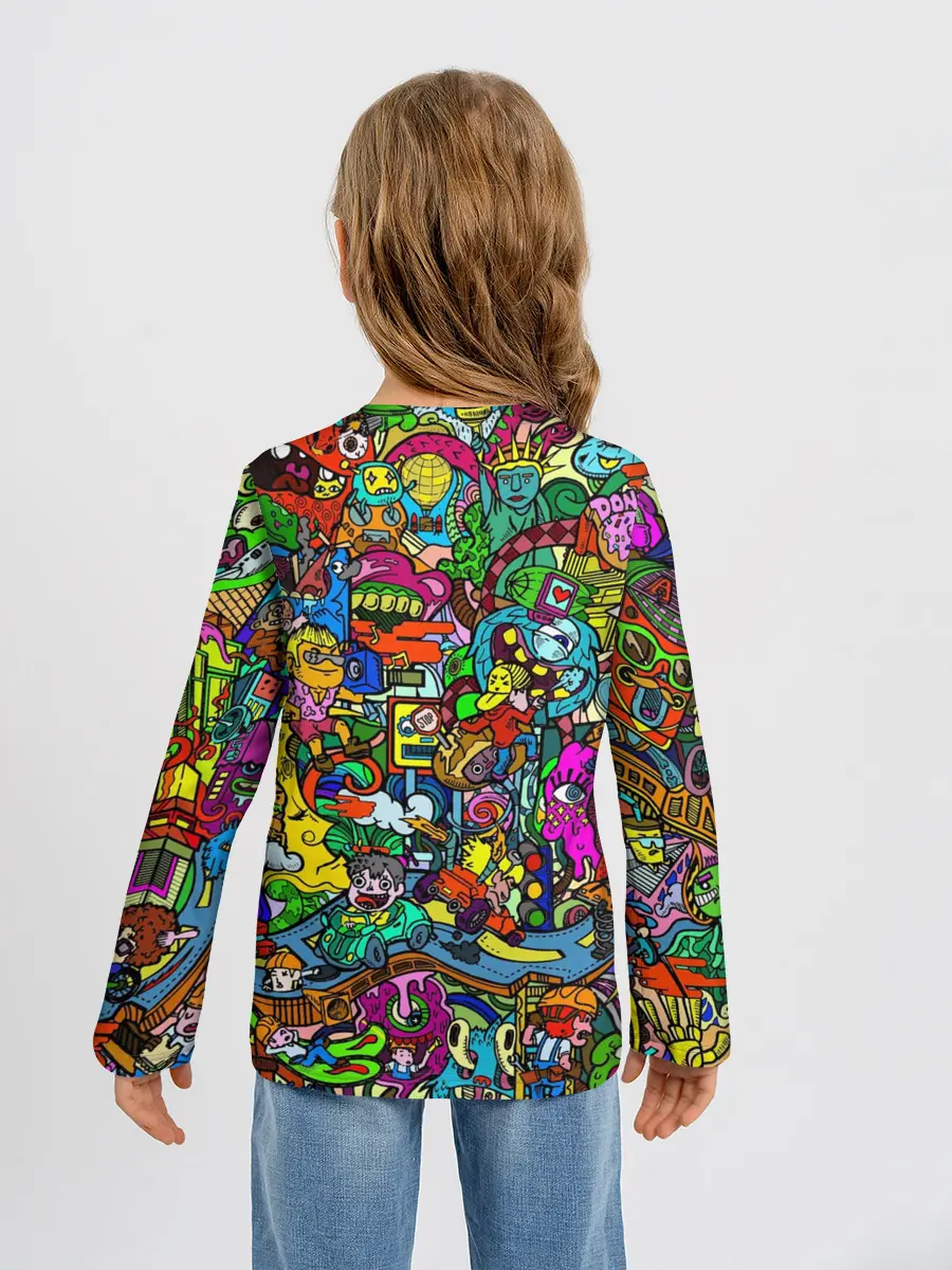 Детский лонгслив / Веселые узоры