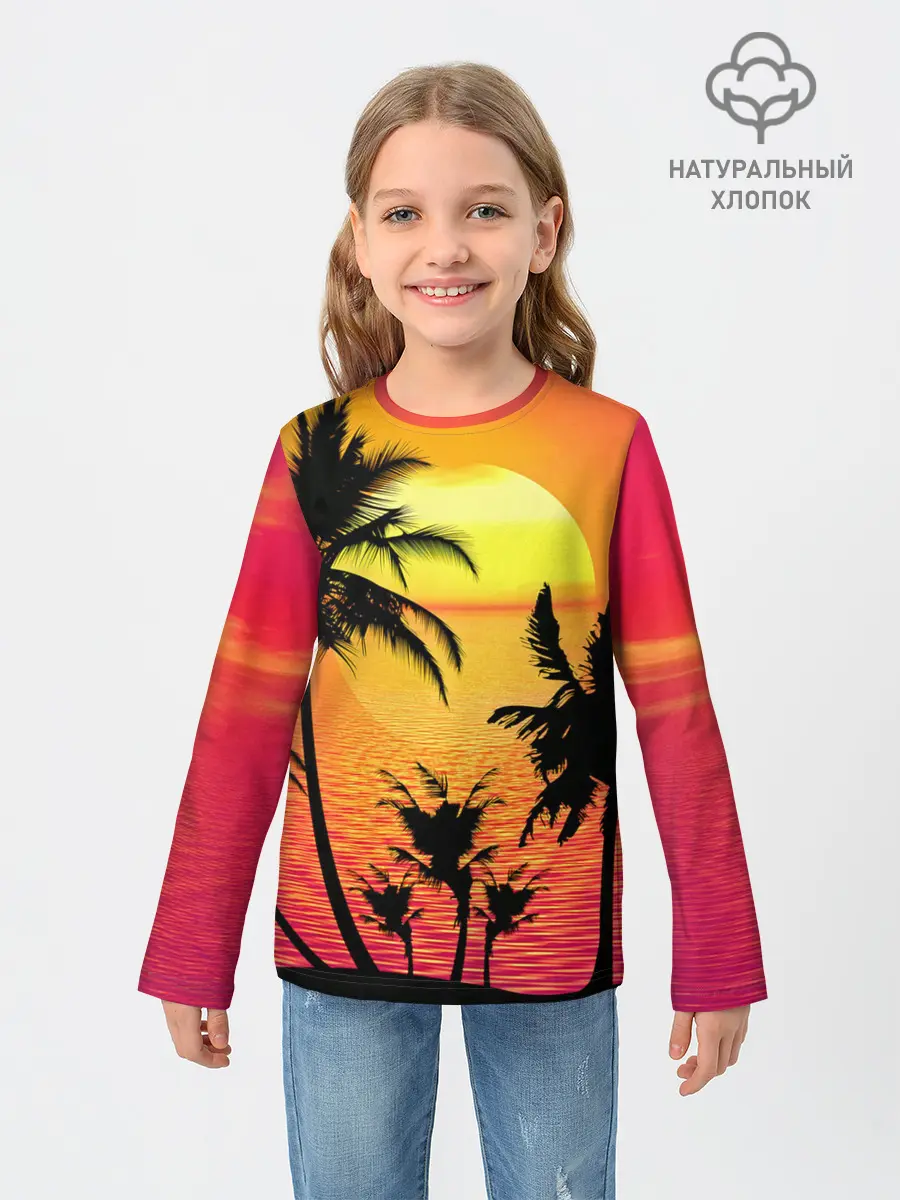Детский лонгслив / Прибрежный закат