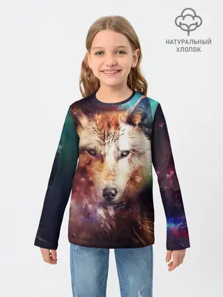 Детский лонгслив / Красивый волк