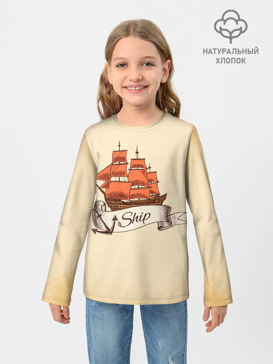 Детский лонгслив / Корабль Ship