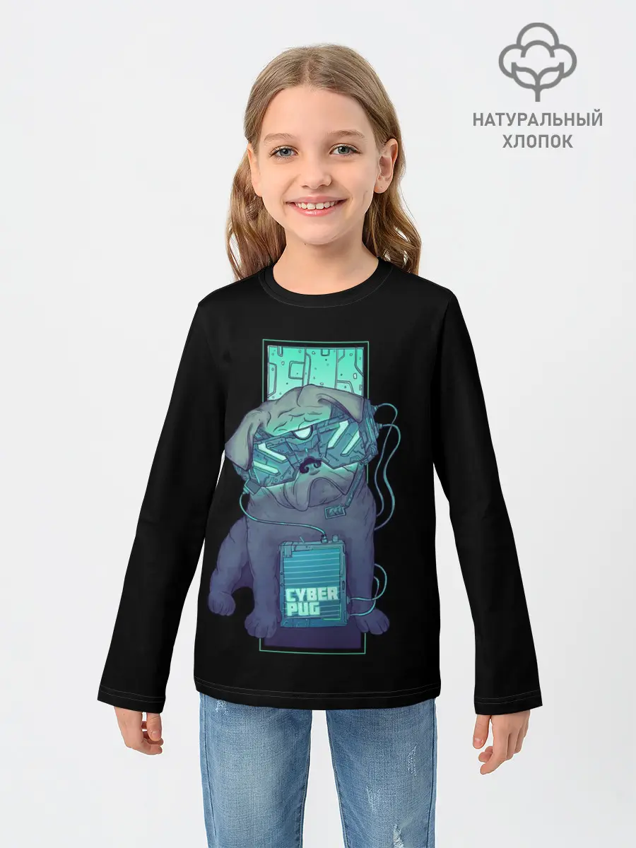 Детский лонгслив / Cyber Pubg | Кибер Мопс
