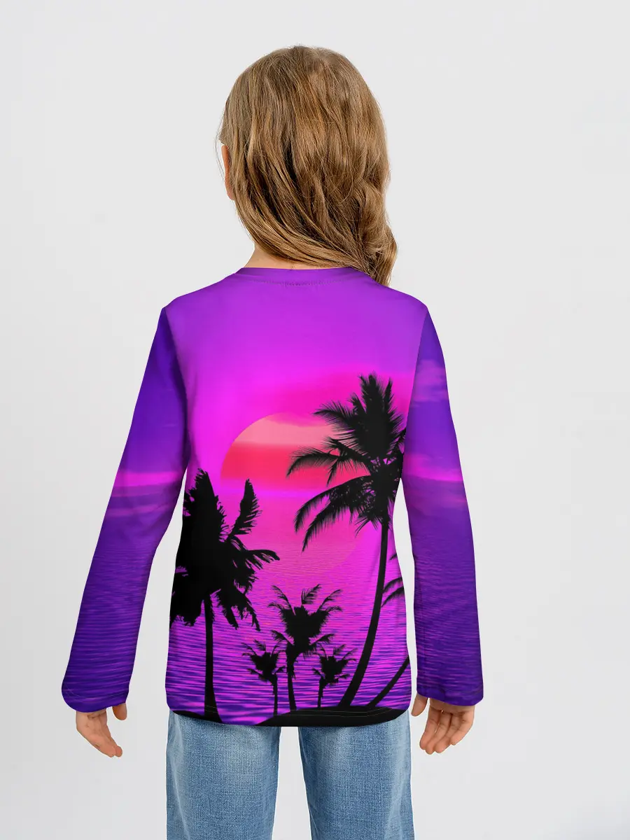 Детский лонгслив / Неоновый Закат