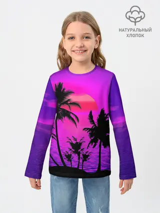 Детский лонгслив / Неоновый Закат