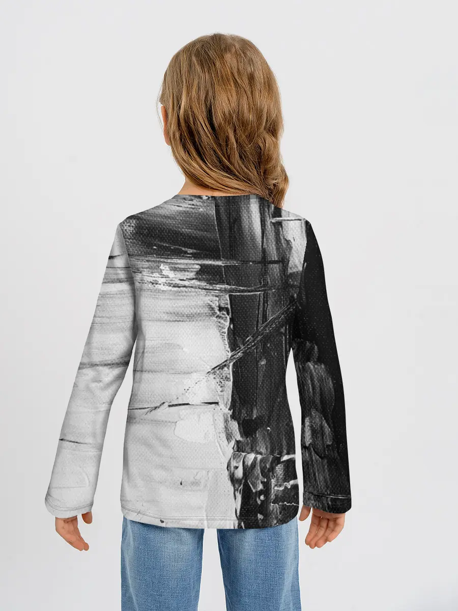 Детский лонгслив / Черно-Белый Арт