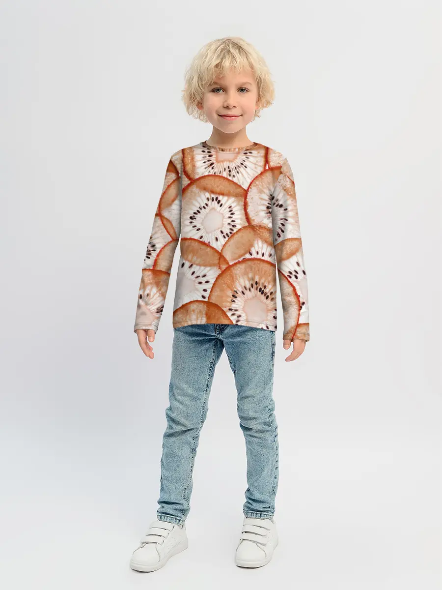 Детский лонгслив / Красный Киви