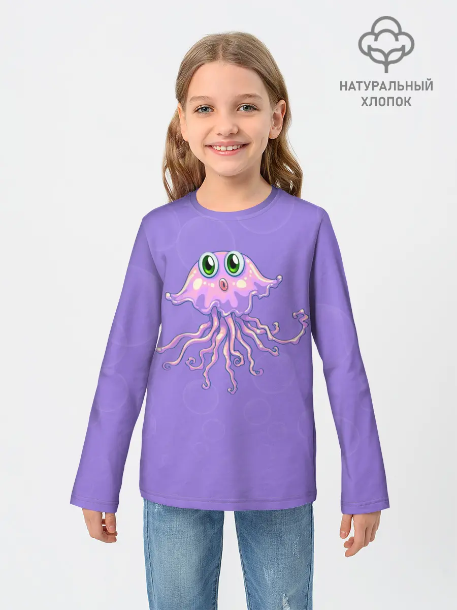 Детский лонгслив / Осьминог милый