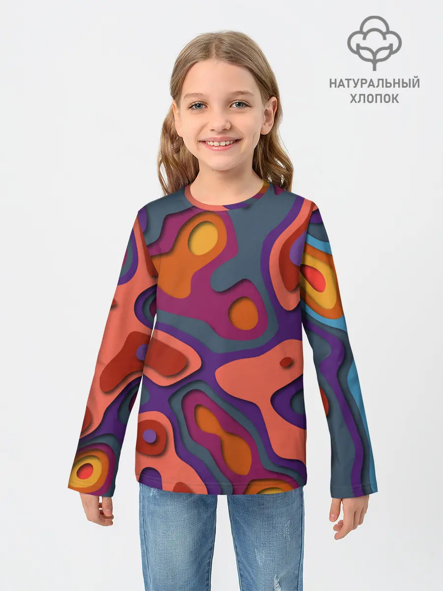Детский лонгслив / РазноцВетная абстракция