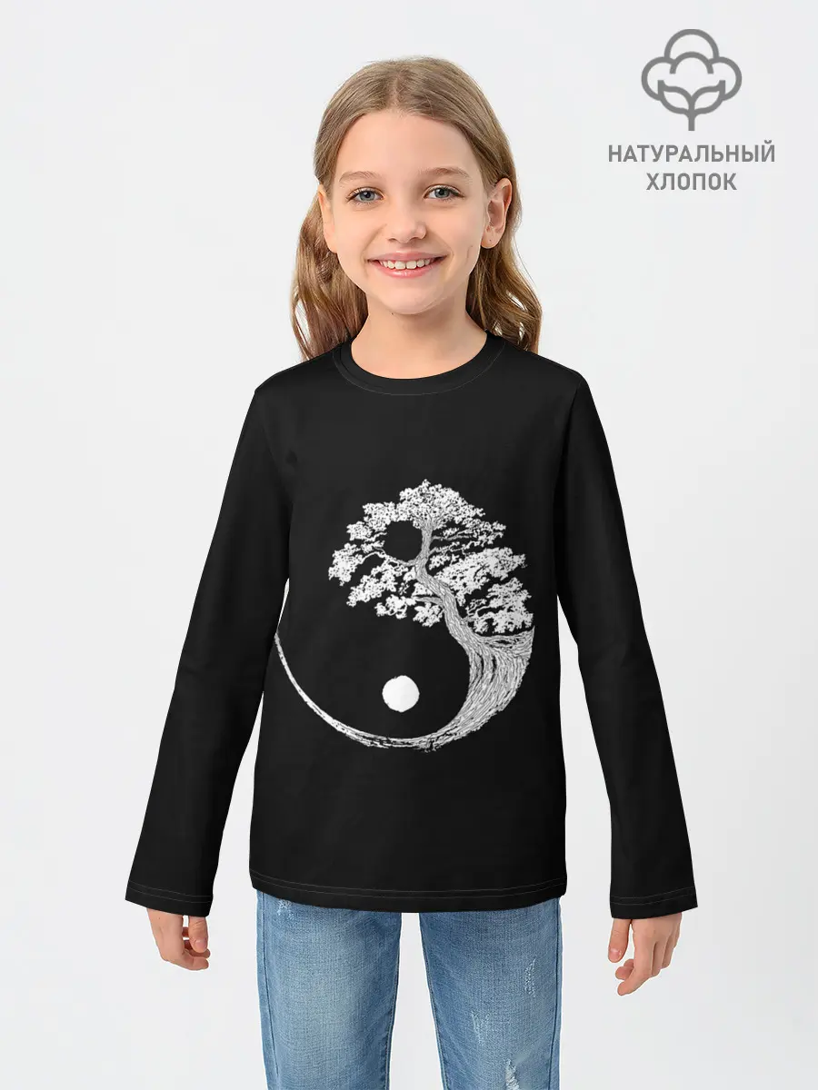 Детский лонгслив / Yin and Yang. Bonsai Tree