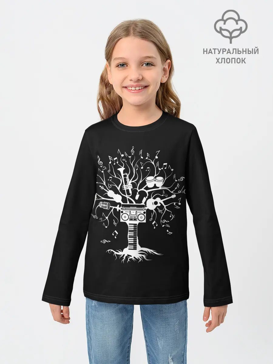 Детский лонгслив / Музыкальное Дерево