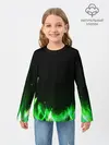 Детский лонгслив / Зеленый огонь