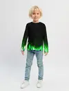 Детский лонгслив / Зеленый огонь