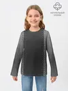 Детский лонгслив / Черно-Серая Кожа