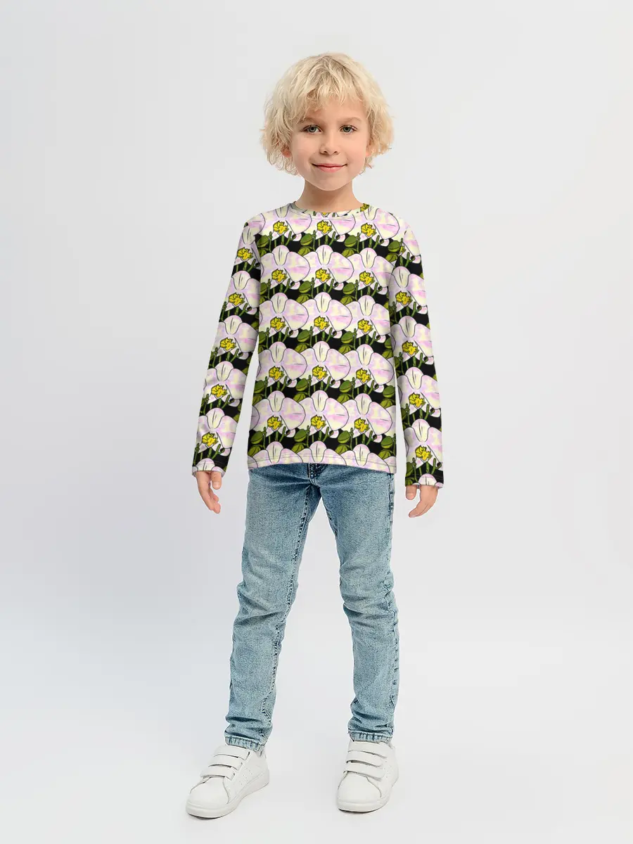Детский лонгслив / Заросли орхидей