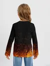 Детский лонгслив / Чёрный клевер Аста в огне