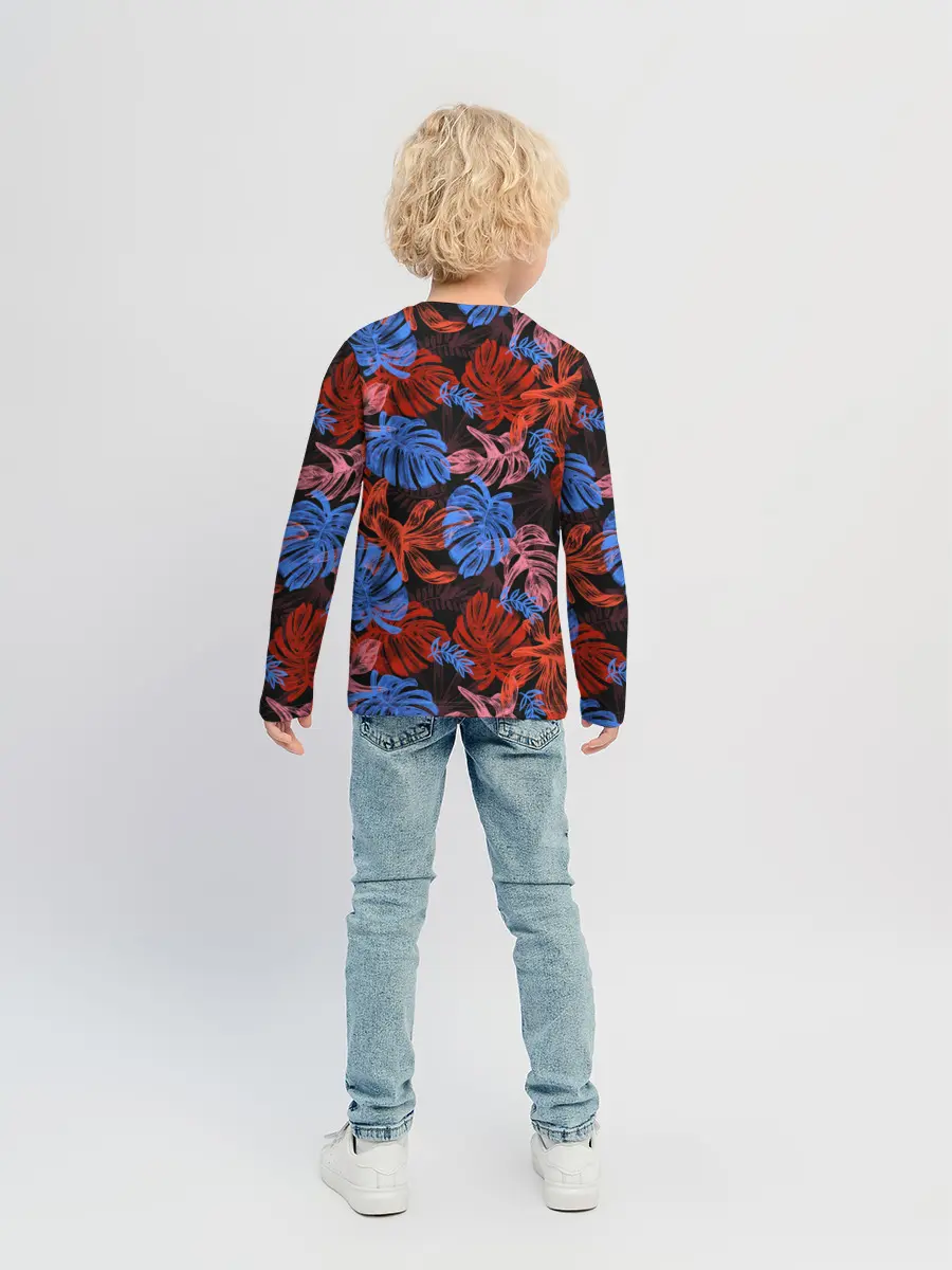 Детский лонгслив / Неоновые Тропики
