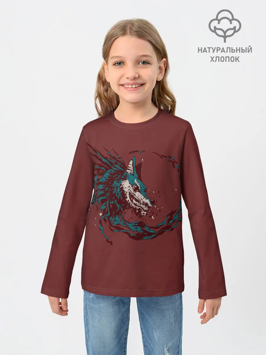 Детский лонгслив / Волк