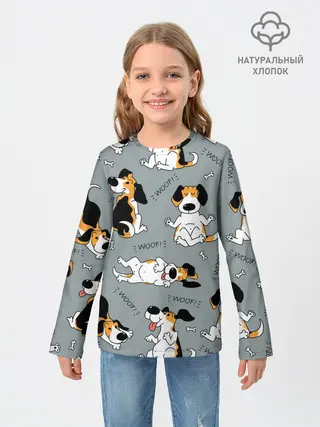 Детский лонгслив / Собаки Бигли