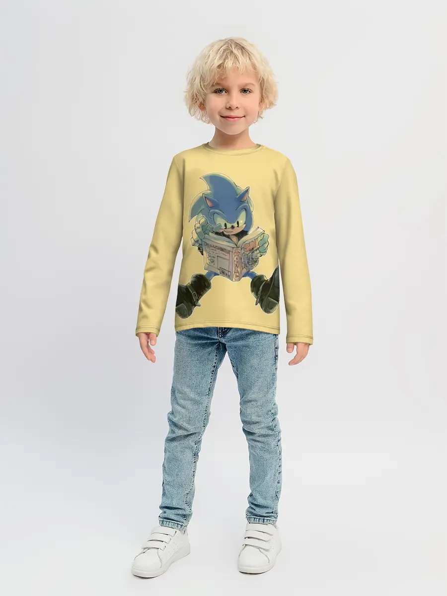 Детский лонгслив / Соник с книжкой
