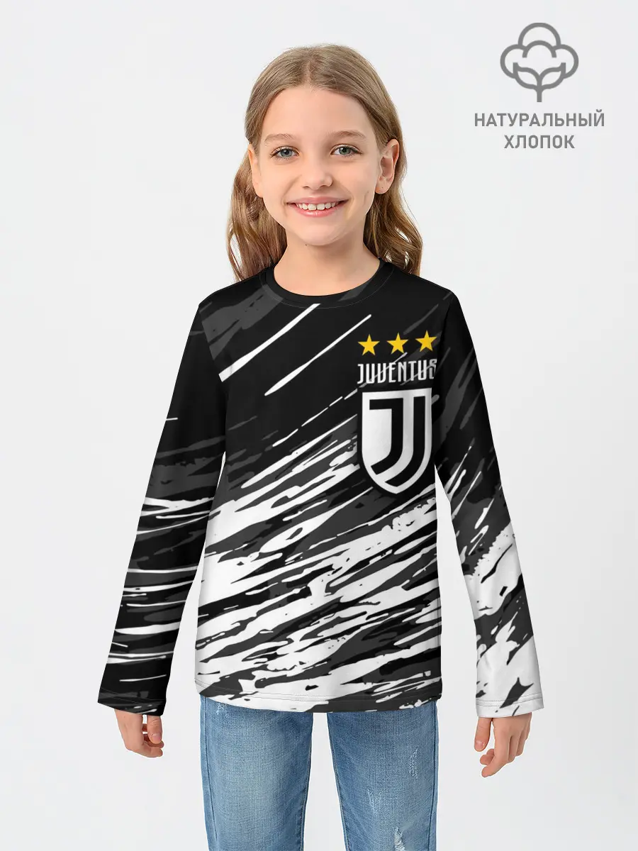 Детский лонгслив / JUVENTUS / ЮВЕНТУС / БРЫЗГИ