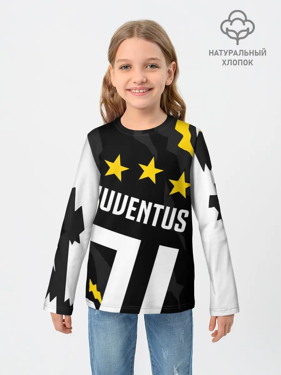 Детский лонгслив / JUVENTUS / ЮВЕНТУС / ПОРЕЗЫ
