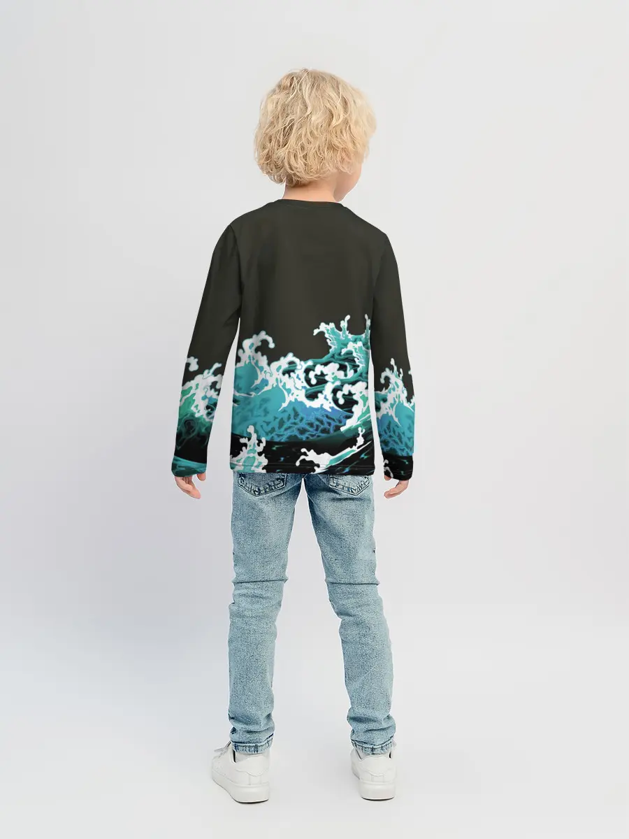 Детский лонгслив / Корабль на Волнах | Кракен