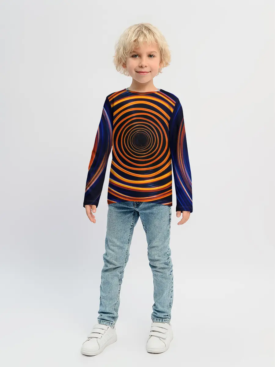 Детский лонгслив / Круги неоновые