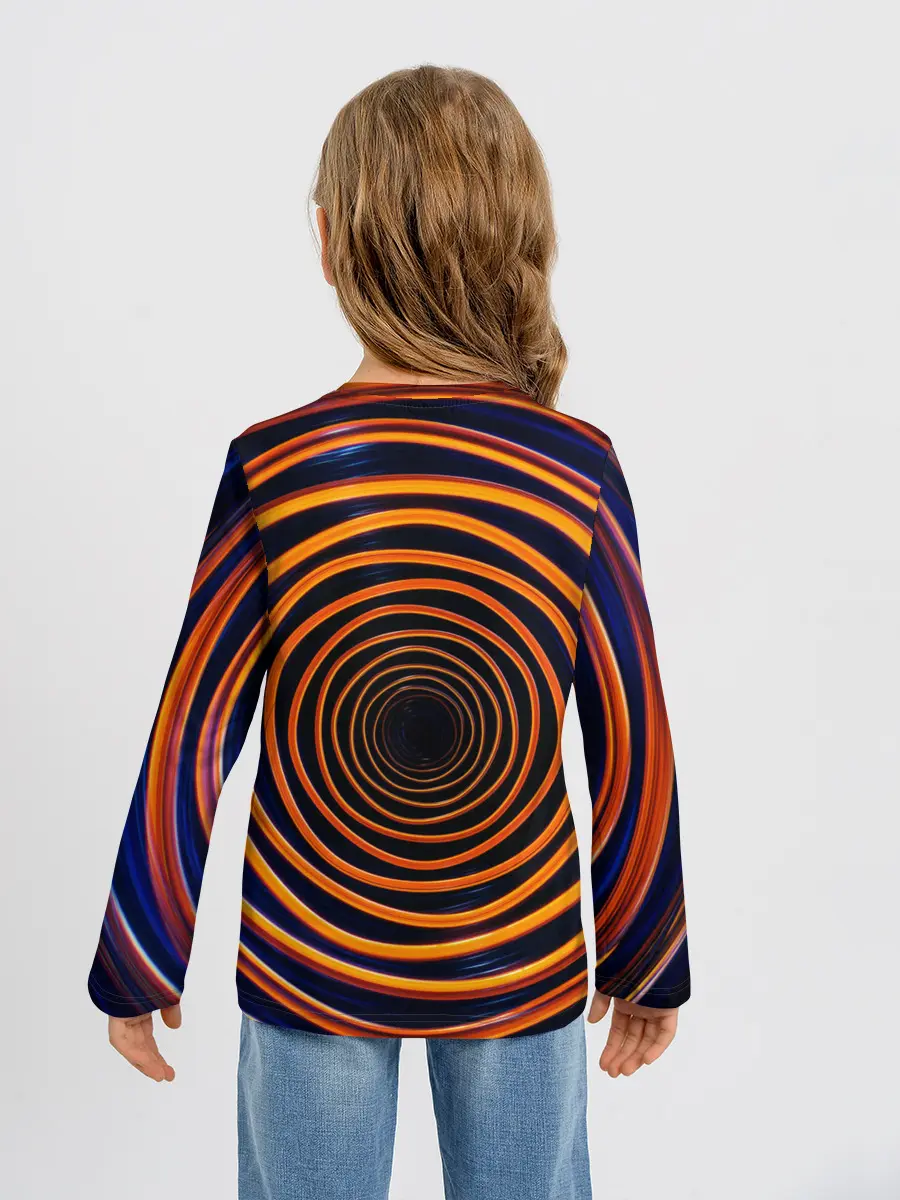 Детский лонгслив / Круги неоновые