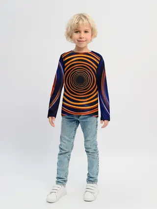 Детский лонгслив / Круги неоновые