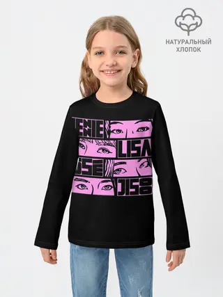 Детский лонгслив / Black pink eyes