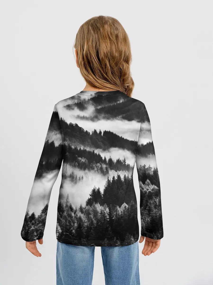 Детский лонгслив / ТУМАННЫЙ ЛЕС / МРАЧНЫЙ ЛЕС