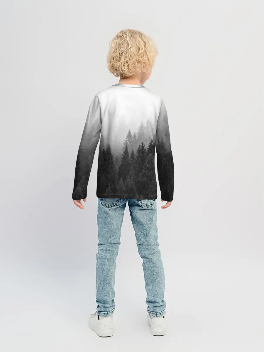 Детский лонгслив / ЛЕС МОЙ ХРАМ / ВОЛК