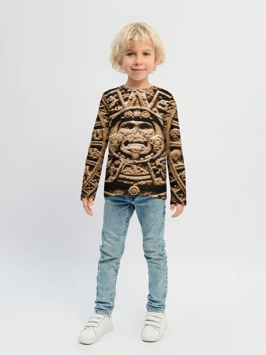 Детский лонгслив / Ацтекский Календарь