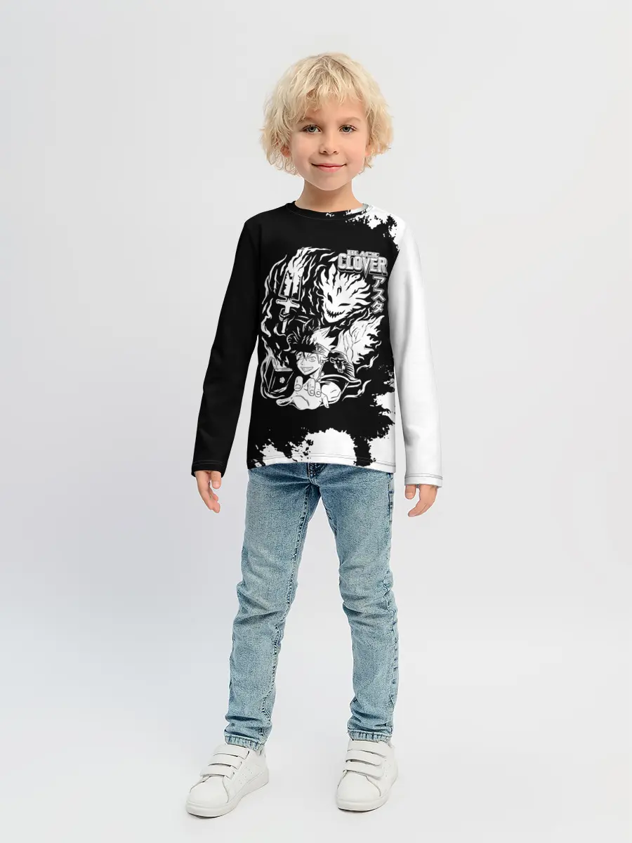 Детский лонгслив / Чёрный клевер Аста и демон Либе