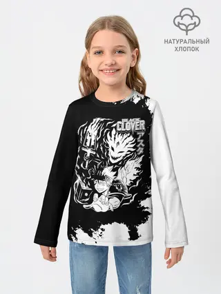 Детский лонгслив / Чёрный клевер Аста и демон Либе