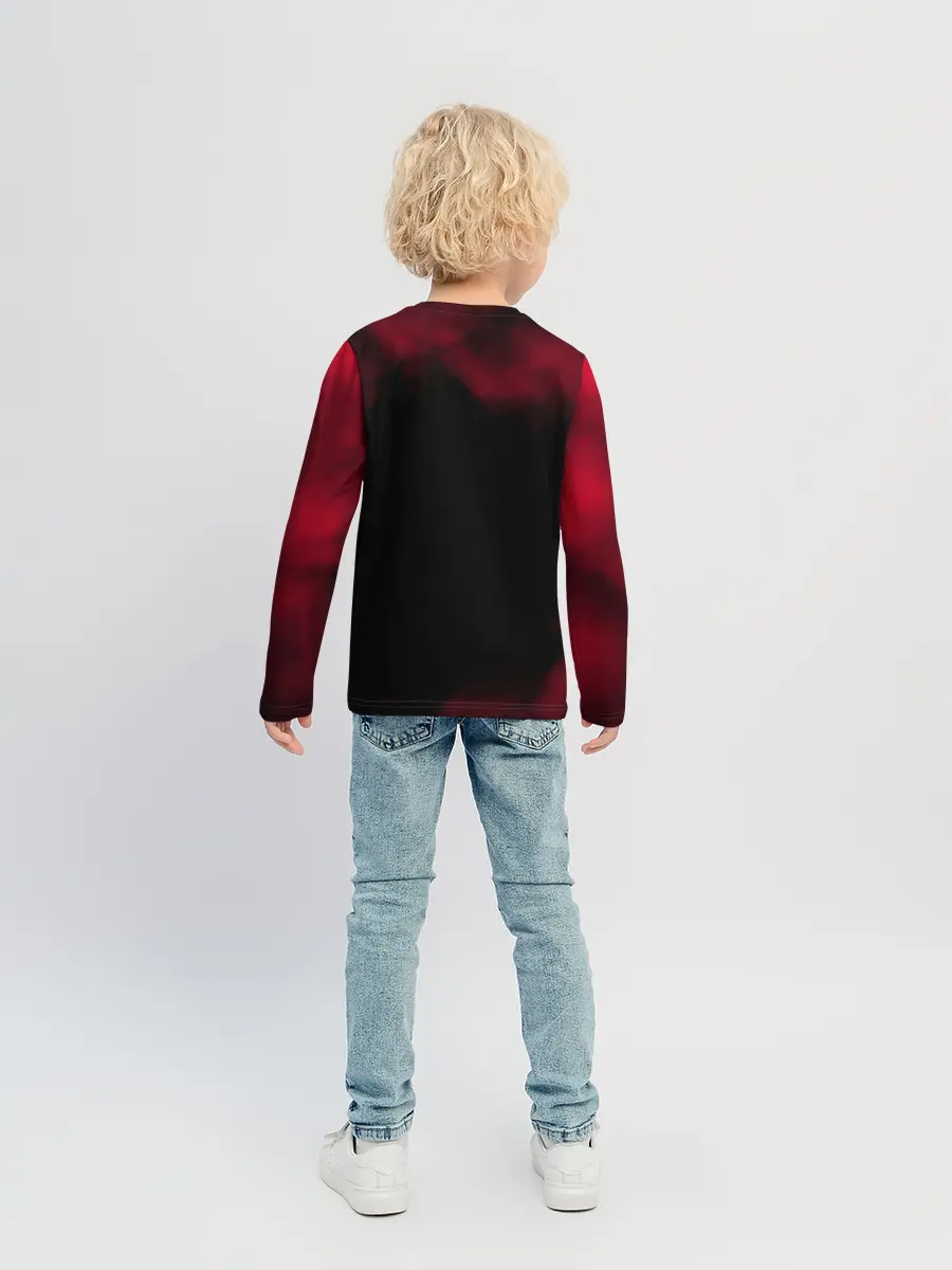 Детский лонгслив / Черные быки демонические глаза