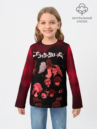 Детский лонгслив / Черные быки демонические глаза