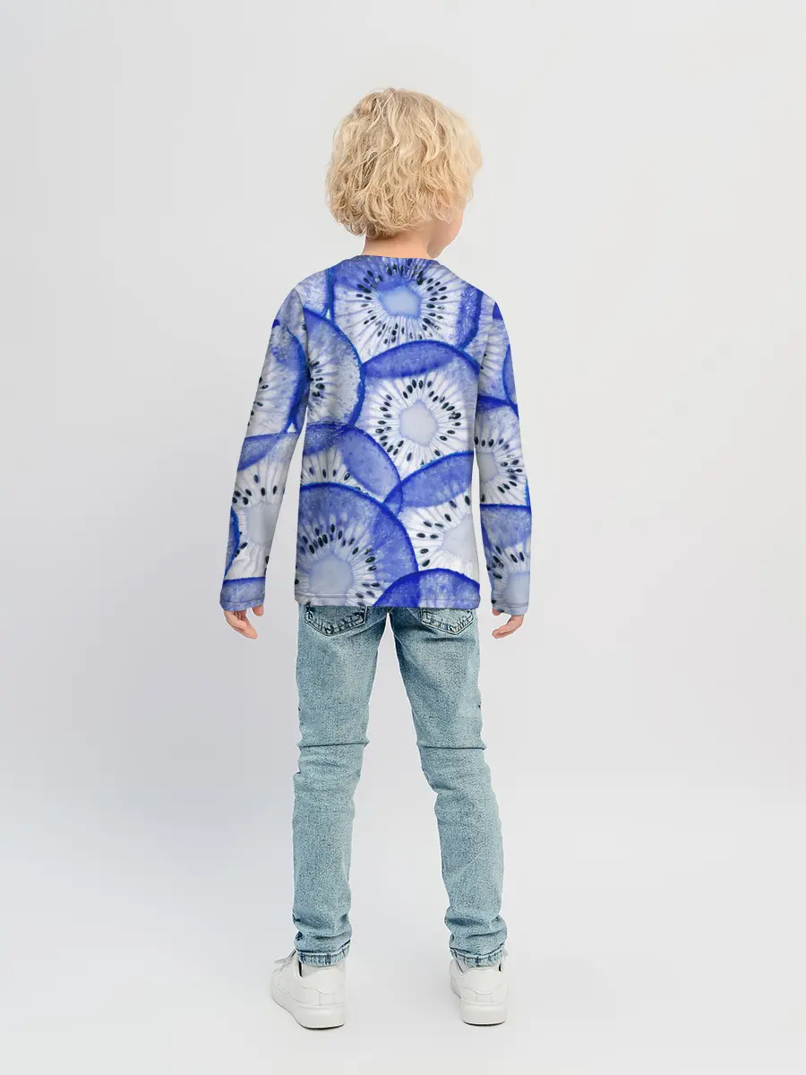 Детский лонгслив / Синий Киви