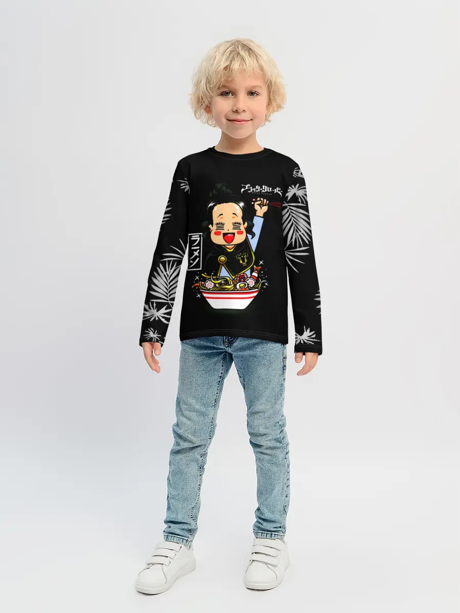 Детский лонгслив / Чами Паппитсон Чёрный клевер