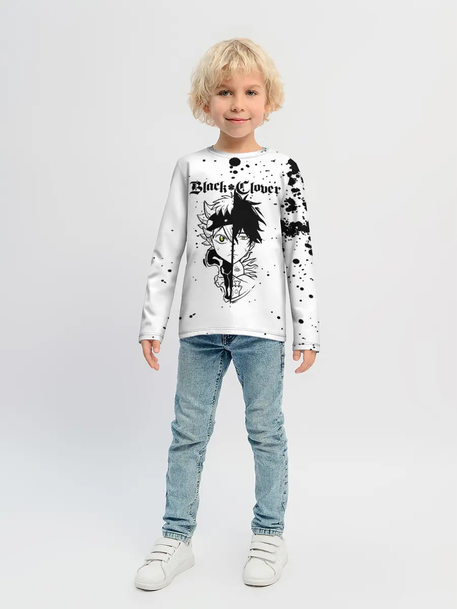 Детский лонгслив / Аста | Юно Чёрный клевер