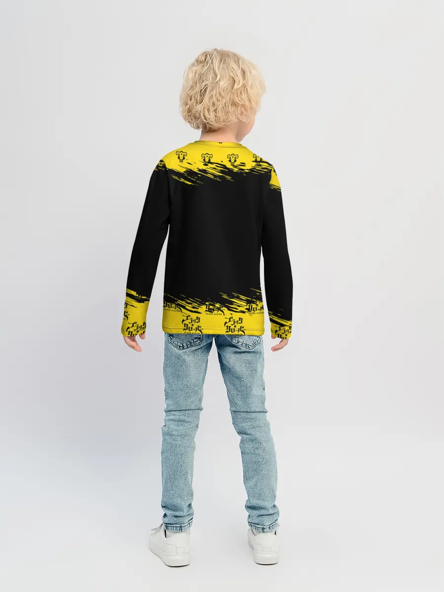 Детский лонгслив / Черные быки Чёрный клевер