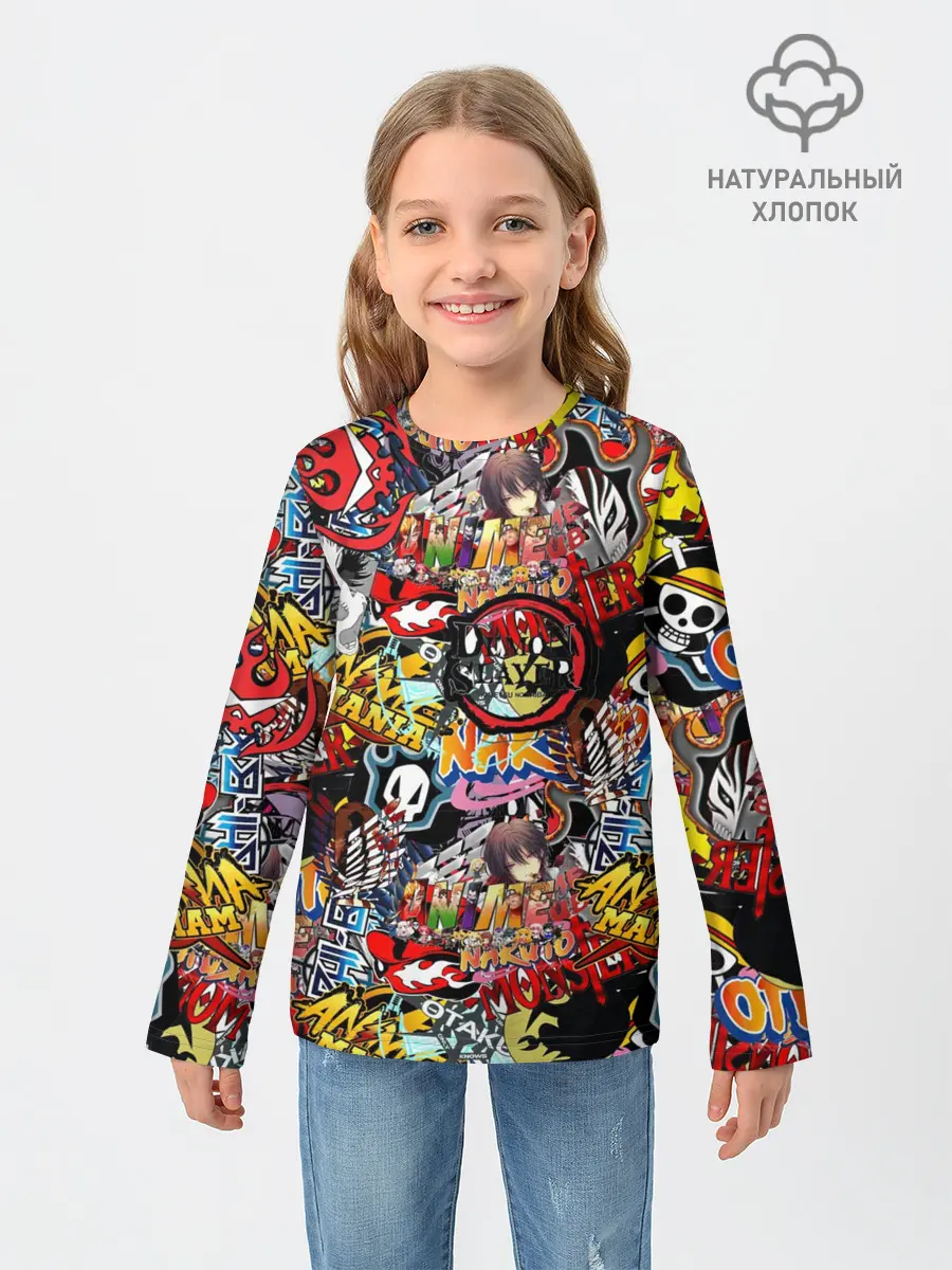 Детский лонгслив / Логотипы Аниме Мультиков