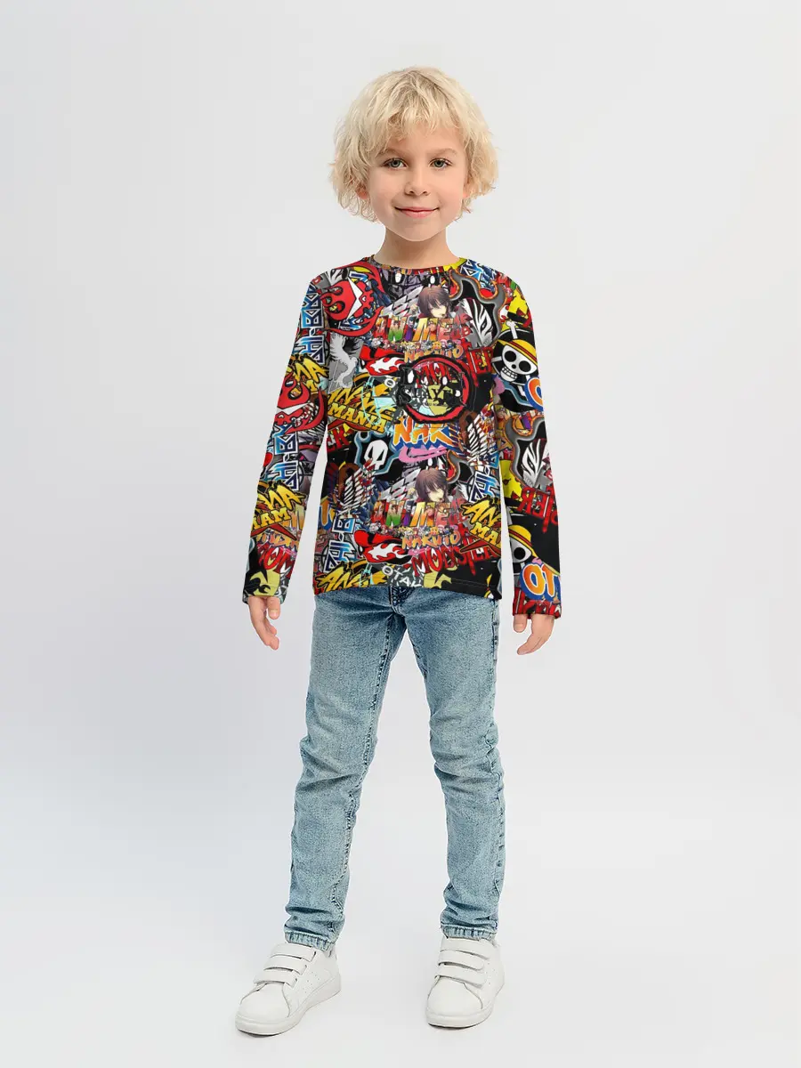 Детский лонгслив / Логотипы Аниме Мультиков