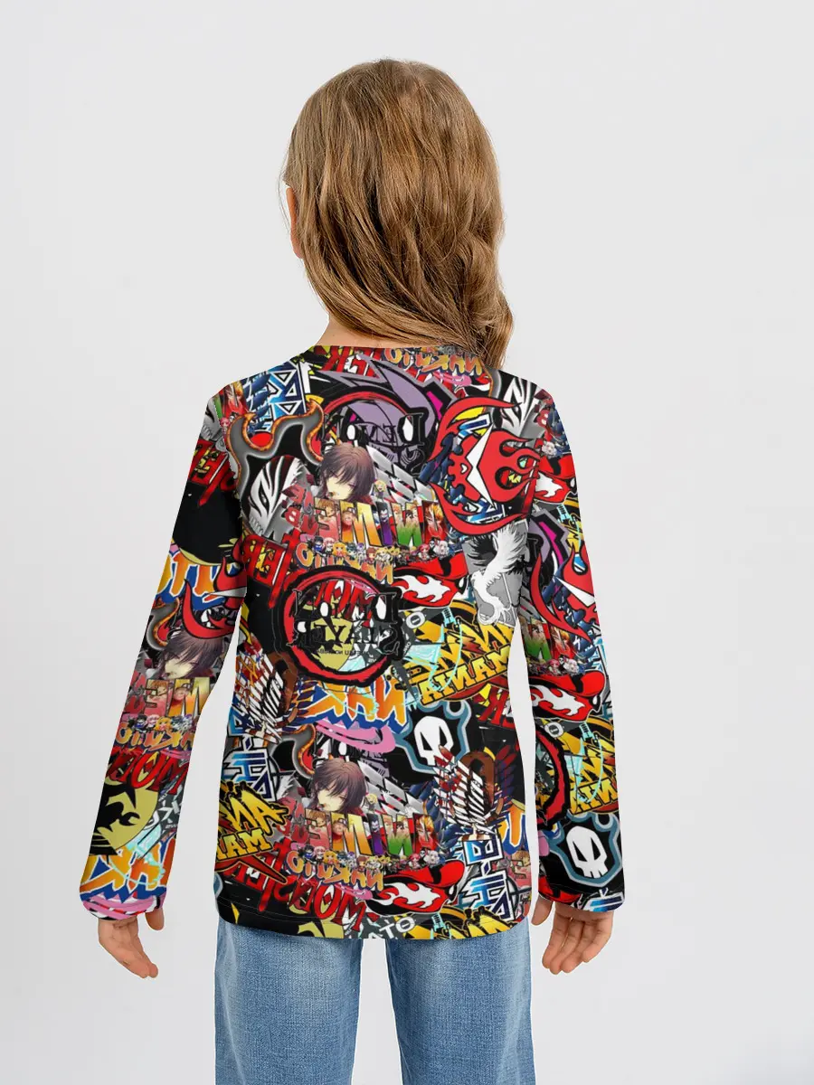 Детский лонгслив / Логотипы Аниме Мультиков