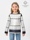 Детский лонгслив / White 3d lines