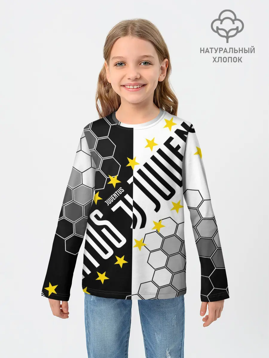 Детский лонгслив / JUVENTUS / ЮВЕНТУС / ЗВЕЗДЫ