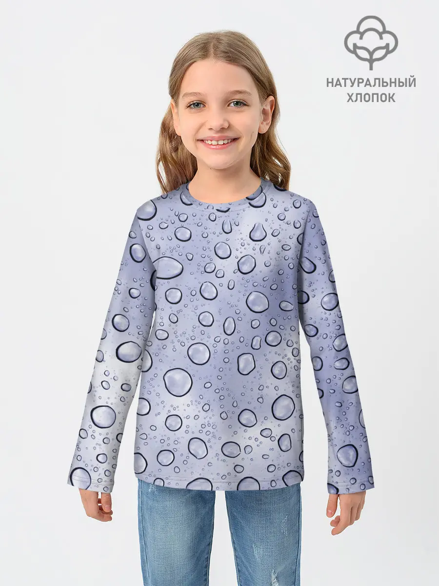 Детский лонгслив / Капли на Стекле