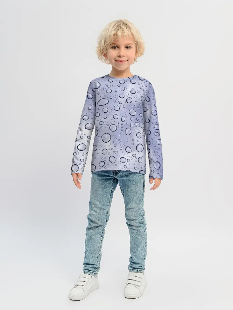 Детский лонгслив / Капли на Стекле