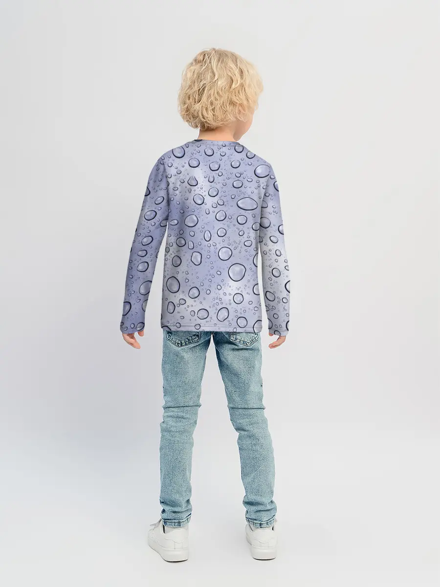 Детский лонгслив / Капли на Стекле