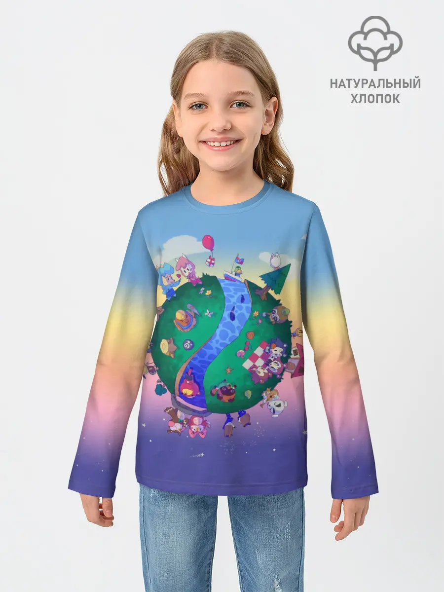 Детский лонгслив / Animal crossing world