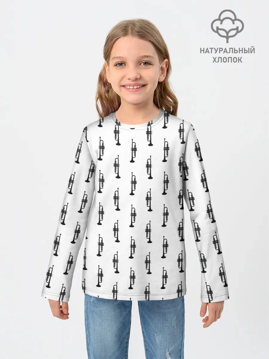 Детский лонгслив / Труба, музыкальный инструмент